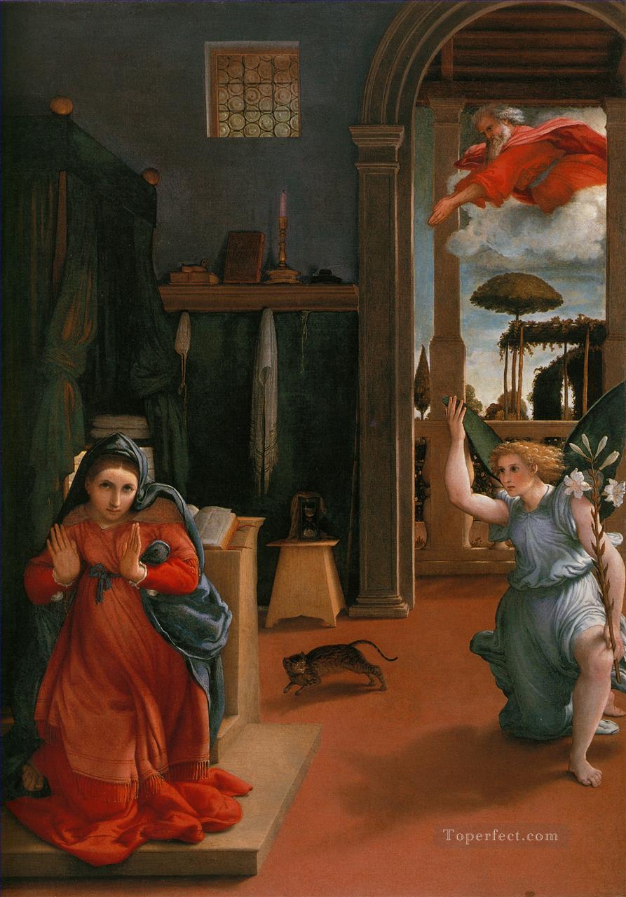 Annunciation 1525 Renaissance Lorenzo Lotto Oil Paintings